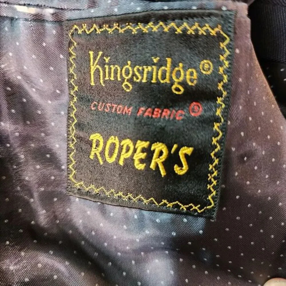 Kingsridge Men's Navy Jacket Blazer Sport Coat Gold Buttons Roper's Lined *Read*